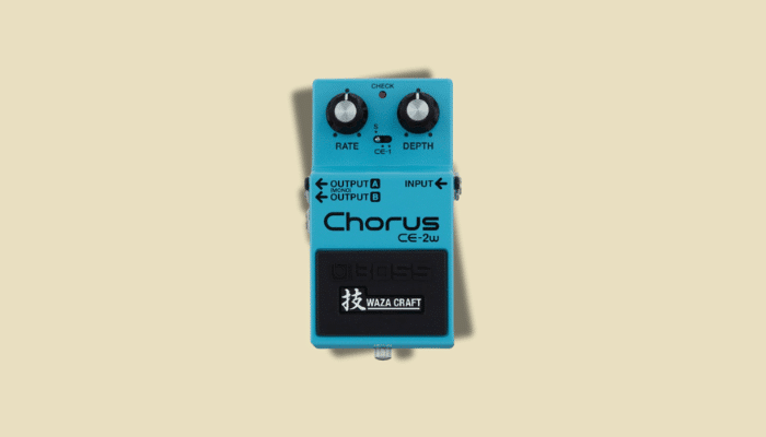 BOSS CE-2W Waza Craft Chorus pedal on John 5's pedalboard, offering classic CE-1 and CE-2 modulation tones