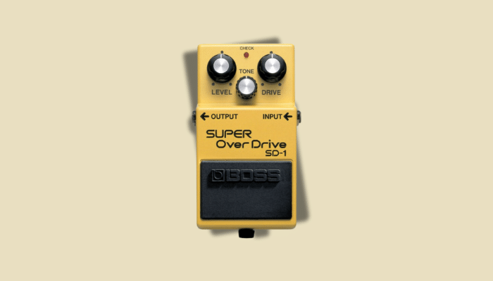 BOSS SD-1 Super Overdrive pedal featured on John 5's pedalboard for smooth, mid-focused overdrive tones