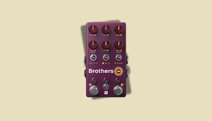 Chase Bliss Brothers AM – premium dual overdrive and boost pedal with multiple switches and MIDI control.