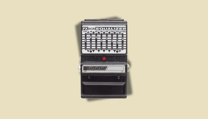 DOD FX40-B 7 Band EQ pedal with sliding frequency controls.