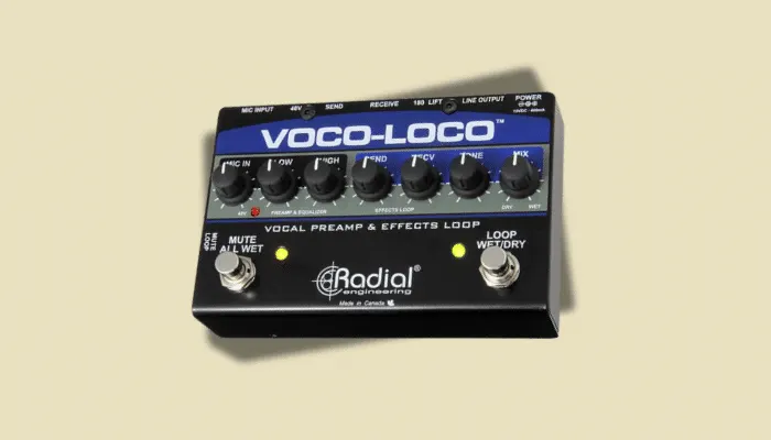 Radial Voco-Loco mic preamp and effects loop interface for using guitar pedals with vocals