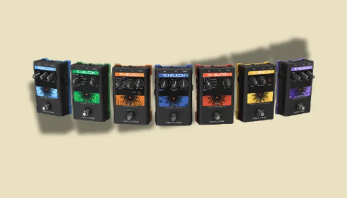TC Helicon VoiceTone Series vocal effects pedals designed for live vocal processing